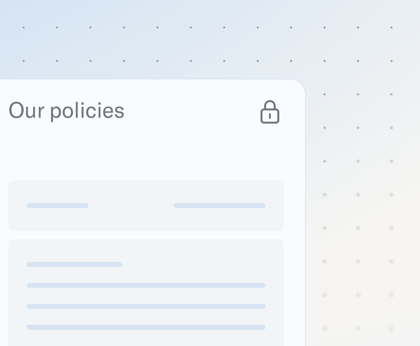An illustration of a policy document with a lock icon and a green download button overlay.